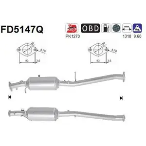 Comparateur de prix : AS Filtre à particules / FAP pour FORD: Ranger (Ref: FD5147Q)