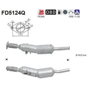 AS Filtre à particules diesel, système d'échappement FD5124Q