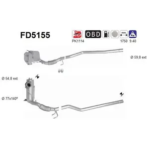 Comparateur de prix : Filtre à particules / à suie, échappement AS, par ex. pour Audi, VW