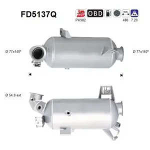 Filtre À Particules / À Suie, Échappement Fd5137q As Vw, Volkswagen As... pas cher