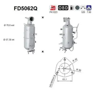Comparateur de prix : AS FD5062Q Filtre à Particules