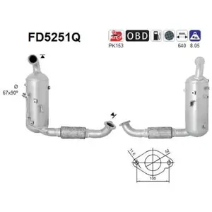 Filtre À Particules Fd5251q As Ford; Volvo As Fd5251q pas cher