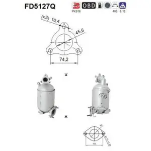 Comparateur de prix : Filtre À Particules Fd5127q As Hyundai; Kia As Fd5127q
