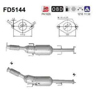 Filtre À Particules Fd5144 As Nissan As Fd5144 pas cher