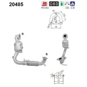 Catalyseur Ford As 20485 pas cher