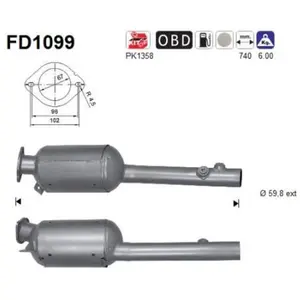Filtre À Particules Fd1099 As Renault As Fd1099 pas cher