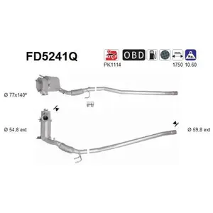 Filtre À Particules Fd5241q As Audi; Seat; Skoda As Fd5241q pas cher