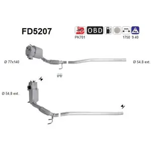 Filtre À Particules Fd5207 As Vw, Volkswagen As Fd5207 pas cher