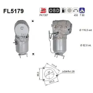 Filtre À Particules Diesel Fl5179 As Volvo As Fl5179 pas cher