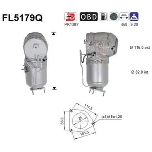 Comparateur de prix : Filtre À Particules, Système D'Échappement Fl5179q As Volvo As Fl5179q