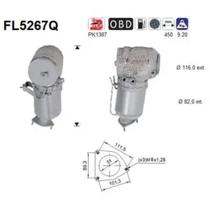 Filtre À Particules, Système D'Échappement Fl5267q As Volvo As Fl5267qVendu parpiecesauto.fr