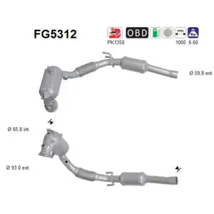 AS FG5312 Filtre à ParticulesVendu parpiecesauto.fr