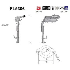 Filtre À Particules Diesel Fl5306 As Ford As Fl5306
