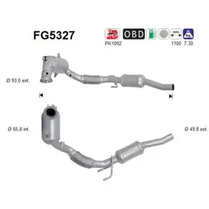 AS FG5327 Filtre à ParticulesVendu parpiecesauto.fr
