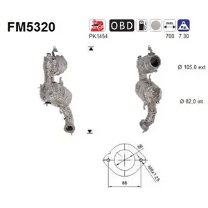 Filtre À Particules Diesel Fm5320 As Alfa Romeo; Fiat; Jeep As Fm5320Vendu parpiecesauto.fr