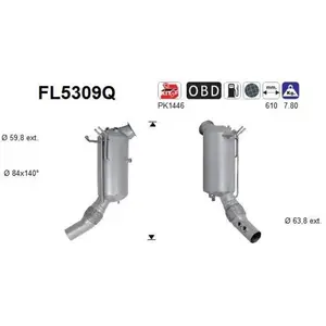 Filtre À Particules, Système D'Échappement Fl5309q As Bmw As Fl5309qVendu parpiecesauto.fr