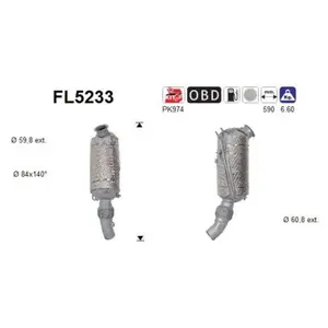 Filtre À Particules Diesel Fl5233 As Bmw As Fl5233Vendu parpiecesauto.fr