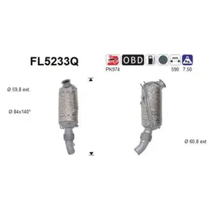 Comparateur de prix : Filtre À Particules, Système D'Échappement Fl5233q As Bmw As Fl5233q