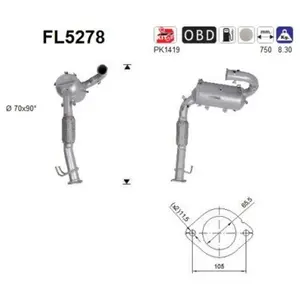 Comparateur de prix : AS Filtre à particules / FAP pour FORD: Kuga (Ref: FL5278)