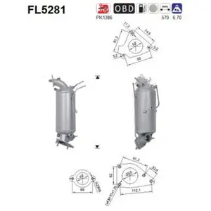 Filtre À Particules Diesel Fl5281 As Honda As Fl5281Vendu parpiecesauto.fr