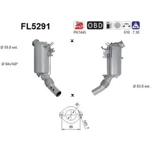 Filtre À Particules Diesel Fl5291 As Bmw As Fl5291 pas cher