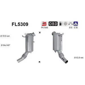 Filtre À Particules Diesel Fl5309 As Bmw As Fl5309 pas cher