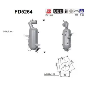 Filtre À Particules Fd5264 As Opel; Vauxhall As Fd5264 pas cher