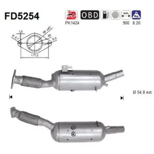 AS FD5254 Filtre à particules Euro 6 pas cher