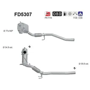 Filtre À Particules Fd5307 As Vw, Volkswagen As Fd5307 pas cher