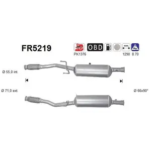 Comparateur de prix : Filtre À Particules Diesel, Système D'Échappement Fr5219 As As Fr5219