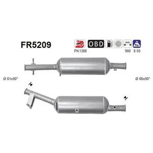 Comparateur de prix : Filtre À Particules Diesel, Système D'Échappement Fr5209 As As Fr5209