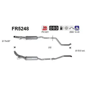 Filtre À Particules Diesel, Système D'Échappement Fr5248 As As Fr5248 pas cher