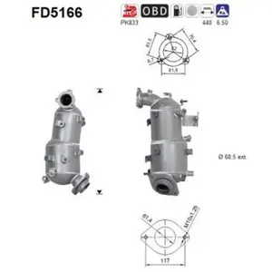 Filtre À Particules Fd5166 As Toyota As Fd5166 pas cher
