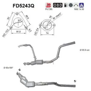 Comparateur de prix : AS Filtre à particules diesel, système d'échappement FD5243Q