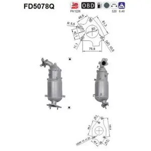 Filtre À Particules Fd5078q As Honda As Fd5078q pas cher