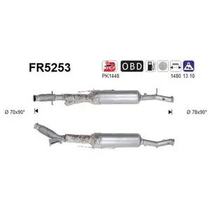 Comparateur de prix : Filtre À Particules, Système D'Échappement Fr5253 As Peugeot As Fr5253