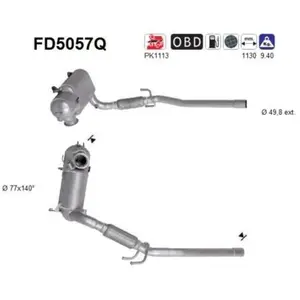 Filtre À Particules Fd5057q As Seat; Skoda; Vw, Volkswagen As Fd5057q