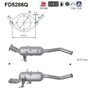 Comparateur de prix : AS Filtre à particules diesel, système d'échappement FD5286Q