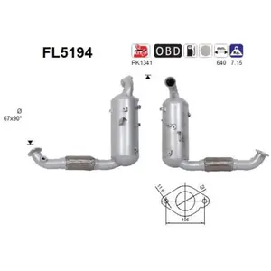 Comparateur de prix : Filtre À Particules, Système D'Échappement Fl5194 As Ford As Fl5194