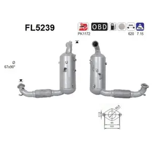 Comparateur de prix : Filtre À Particules, Système D'Échappement Fl5239 As Ford As Fl5239