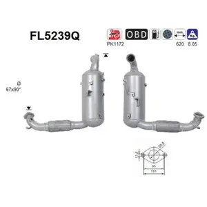 Comparateur de prix : Filtre À Particules, Système D'Échappement Fl5239q As Ford As Fl5239q