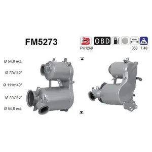 Filtre À Particules Diesel Fm5273 As Audi; Seat; Skoda; Vw, Volkswagen...Vendu parpiecesauto.fr
