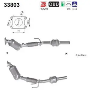 Catalyseur Seat; Vw, Volkswagen As 33803 pas cher