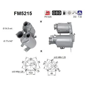 AS Filtre à particules / FAP pour AUDI: Q5, A4, A6, A5 (Ref: FM5215)Vendu parpiecesauto.fr