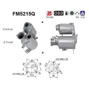 Filtre À Particules, Système D'Échappement Fm5215q As Audi As Fm5215q pas cher