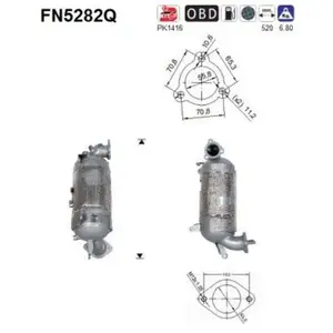 Comparateur de prix : Filtre À Particules Diesel, Système D'Échappement Fn5282q As Hyundai; ...