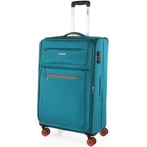 JASLEN Grande Valise Tissu Roulette 101770 Turquoise pas cher