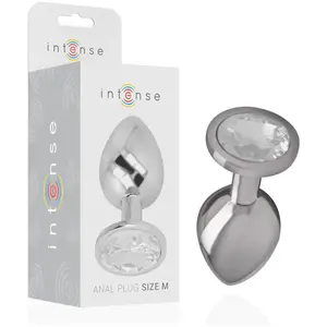 Intense Plug Anal en Métal avec Cristal Argent Taille M 1ut pas cher
