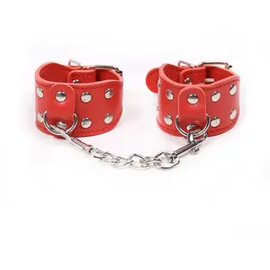 Comparateur de prix : Menottes Ajustables avec Chaîne Métallique pour Fetish et BDSM - Rouge