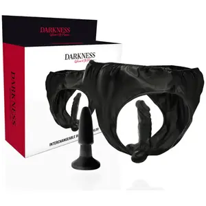 DARKNESS PANTIES CON PLUG Y DILDO INTERCAMBIABLE pas cher